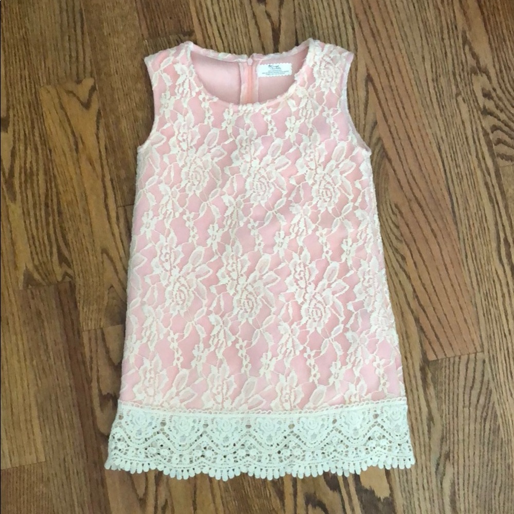Girls Lace Sleeveless Shift Dress